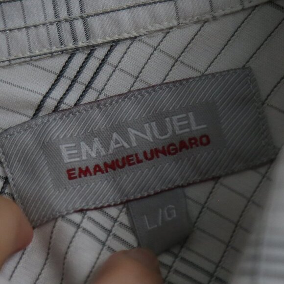 EMANUEL UNGARO Vintage Plaid Striped Collared Button Down Casual Shirt - Picture 5 of 7